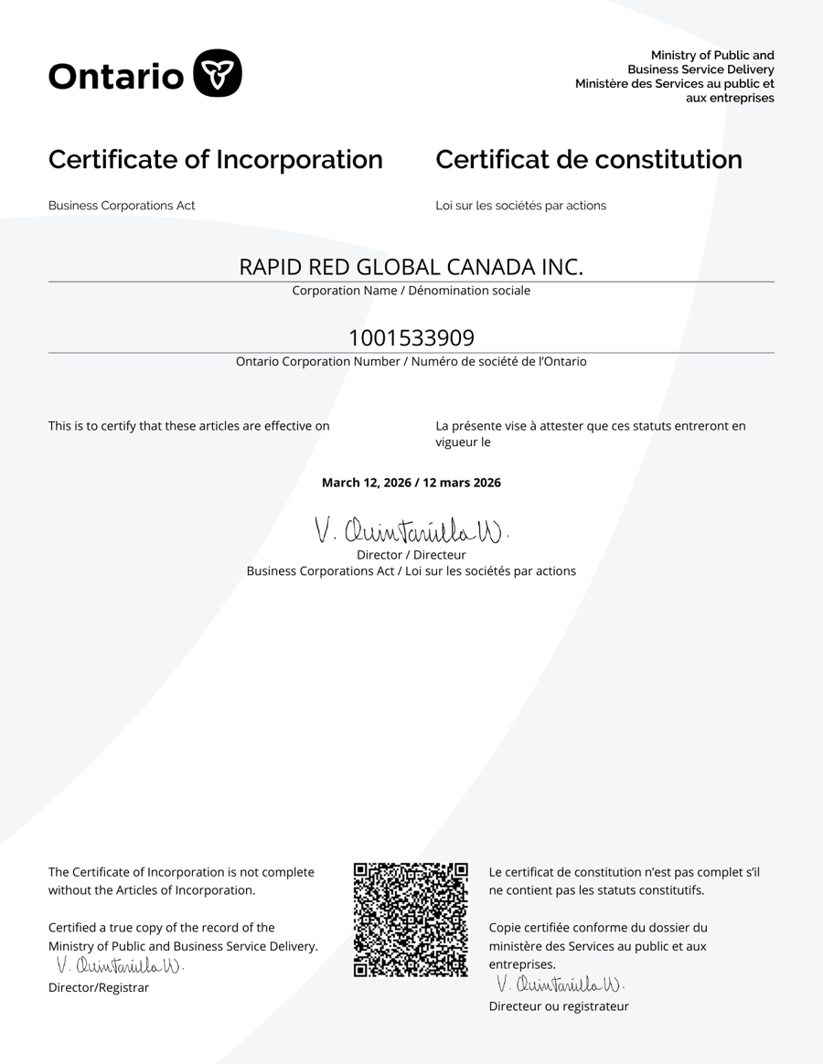Certificate of Incorporation